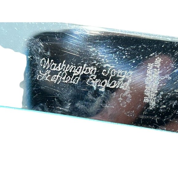 Vintage 2 pc WASHINGTON FORGE Sheffield England Carving Set Faux Wood Handles - Picture 4 of 7